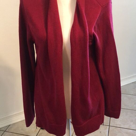NWOT J Jill maroon cardigan zipper sides L - Picture 2 of 16